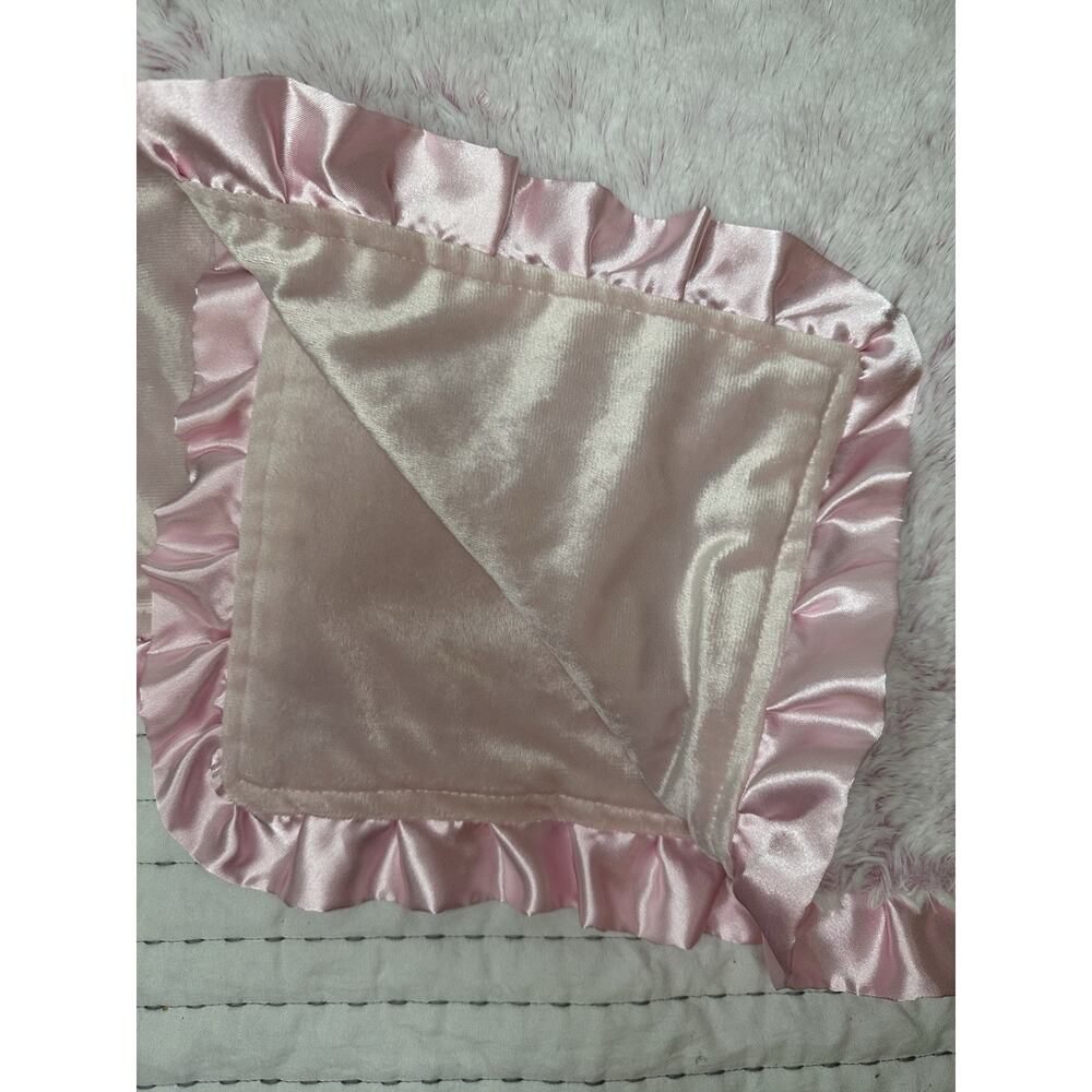 Parents Choice Solid Pink Plush Baby Blanket Satin Trim 30x40 Polyester - Picture 2 of 7